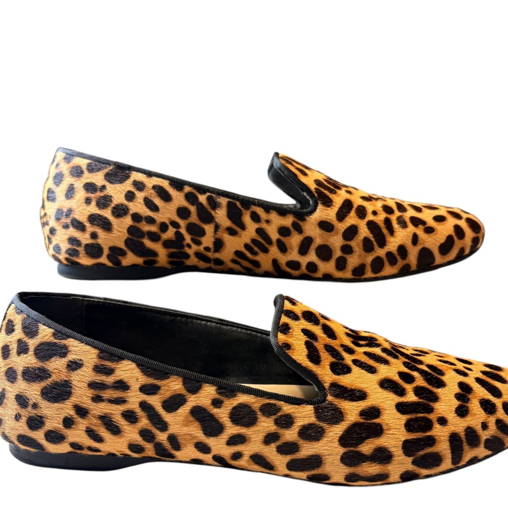 Birdies The Starling Cheetah Leopard Calf Hair Loafers Flats Womens 8